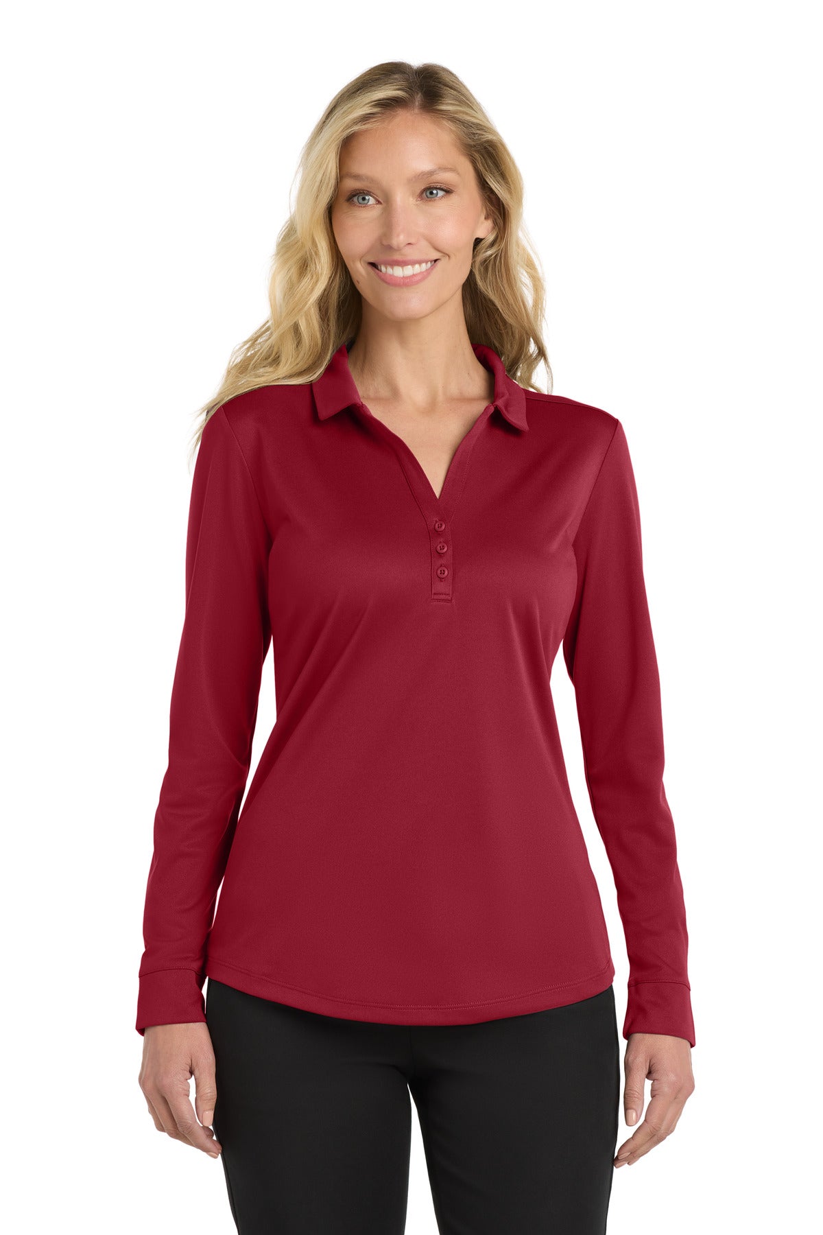 Port Authority ® Women's Silk Touch   Performance Long Sleeve Polo. L540LS