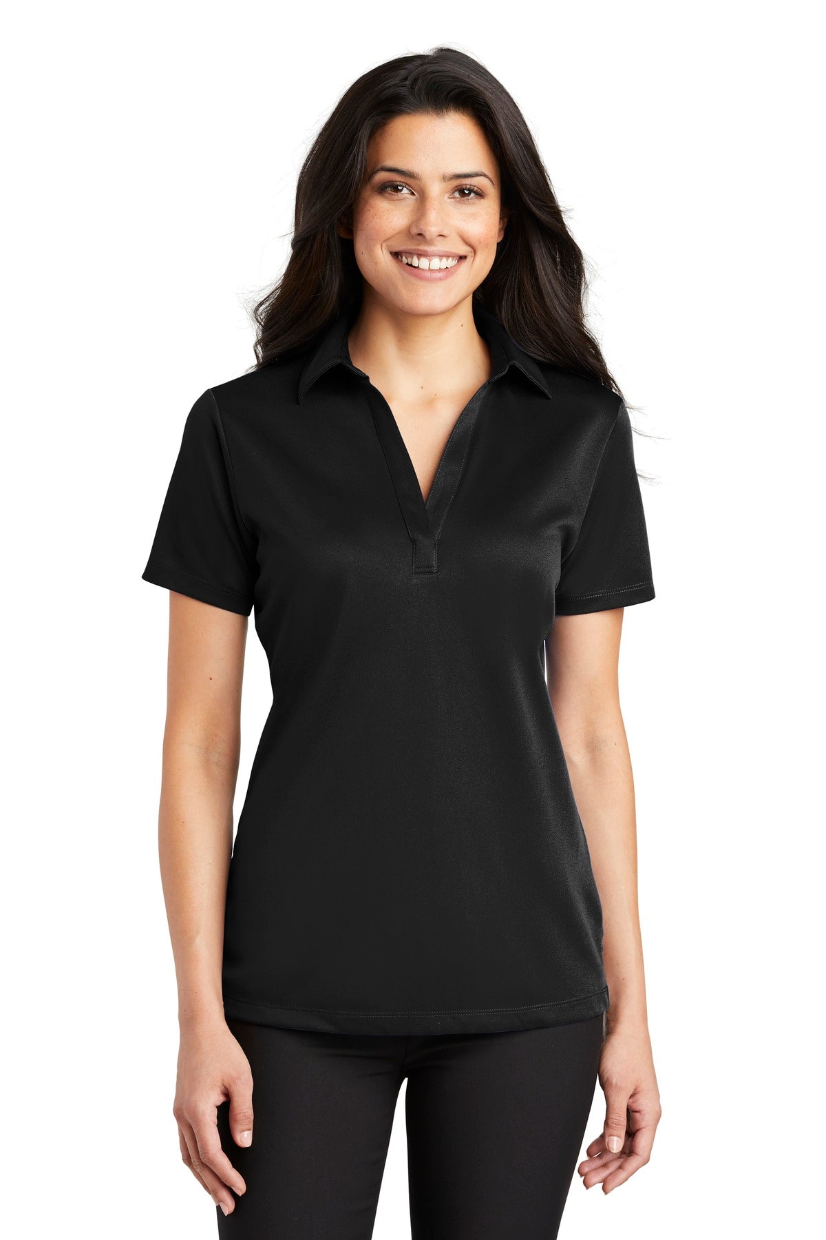 Port Authority® Women's Silk Touch Performance Polo. L540 - Black - XS