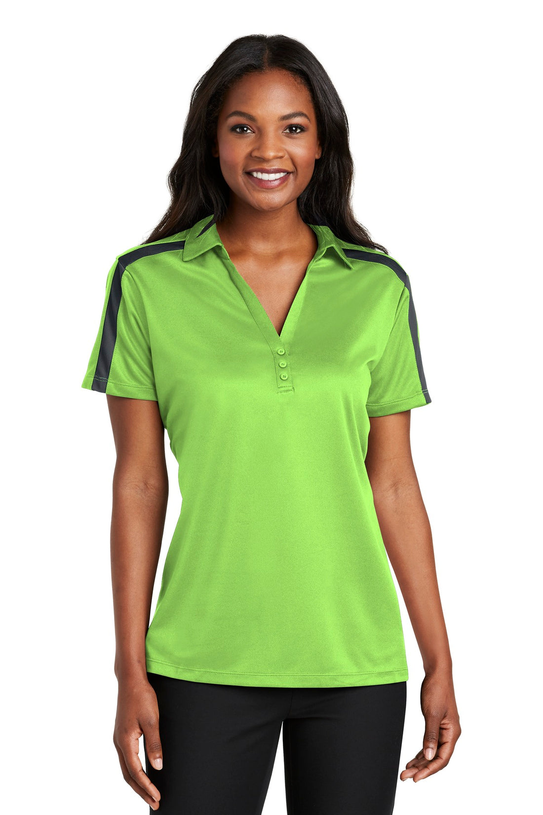 Port Authority® Women's Silk Touch Performance Colorblock Stripe Polo. L547