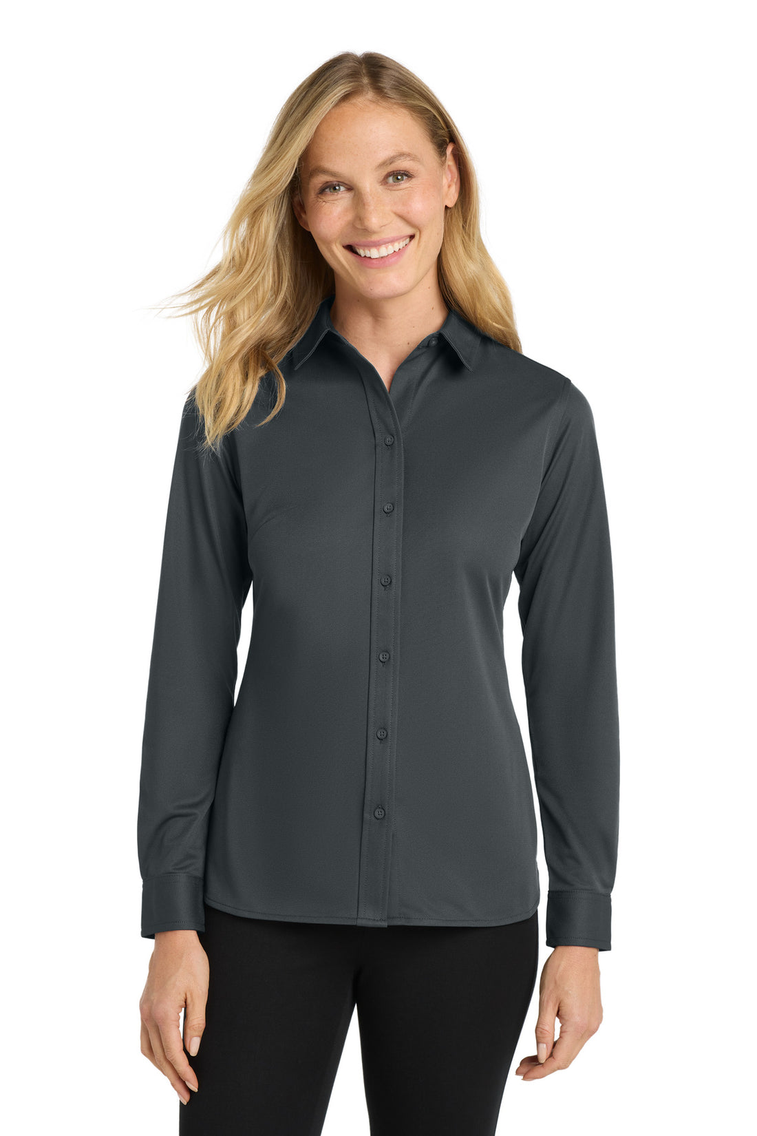 Port Authority® Women's Dimension Knit Dress Shirt. L570 - Battleship Grey - XS