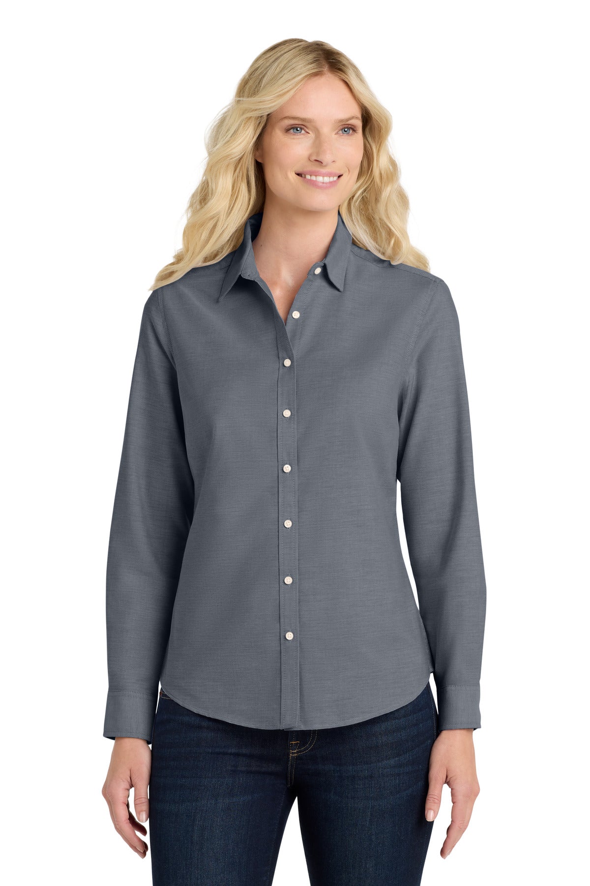 Port Authority® Women's SuperPro Oxford Shirt. L658 - Black - XS
