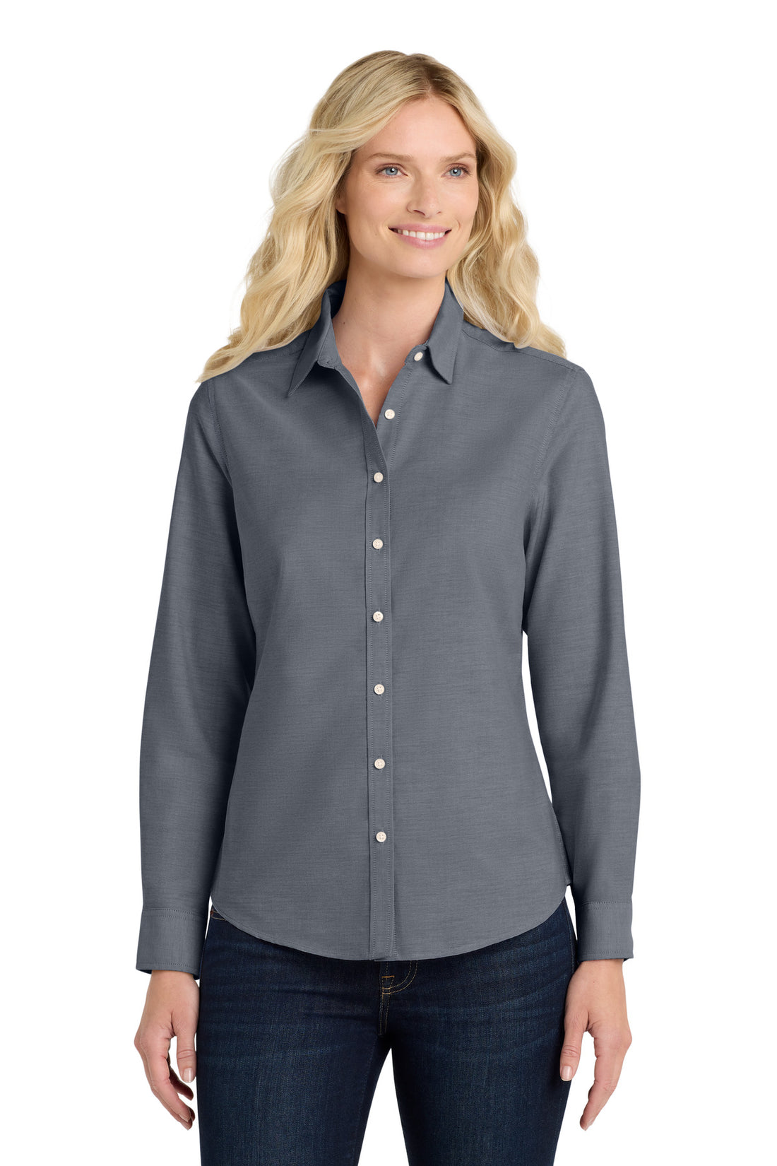 Port Authority® Women's SuperPro Oxford Shirt. L658 - Black - XS