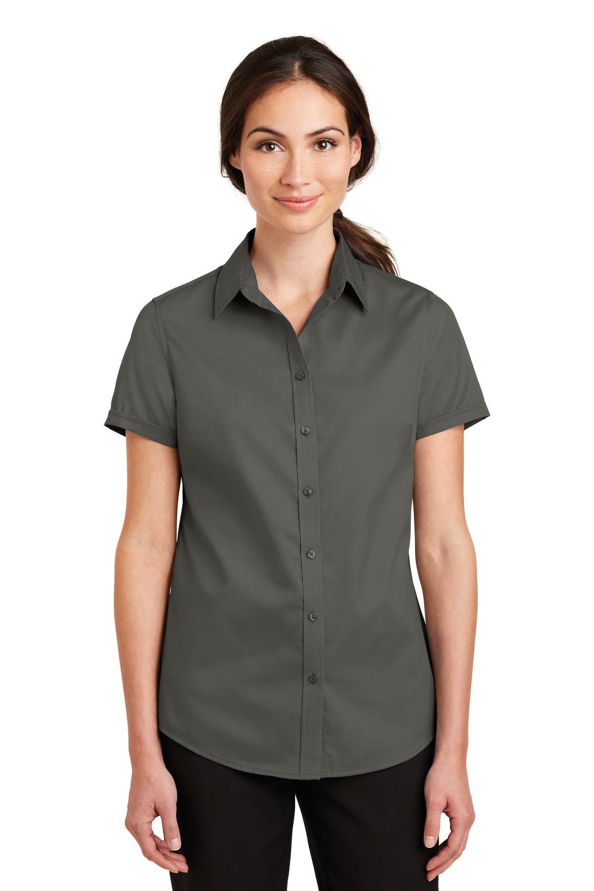 Port Authority® Women's Short Sleeve SuperPro Twill Shirt. L664