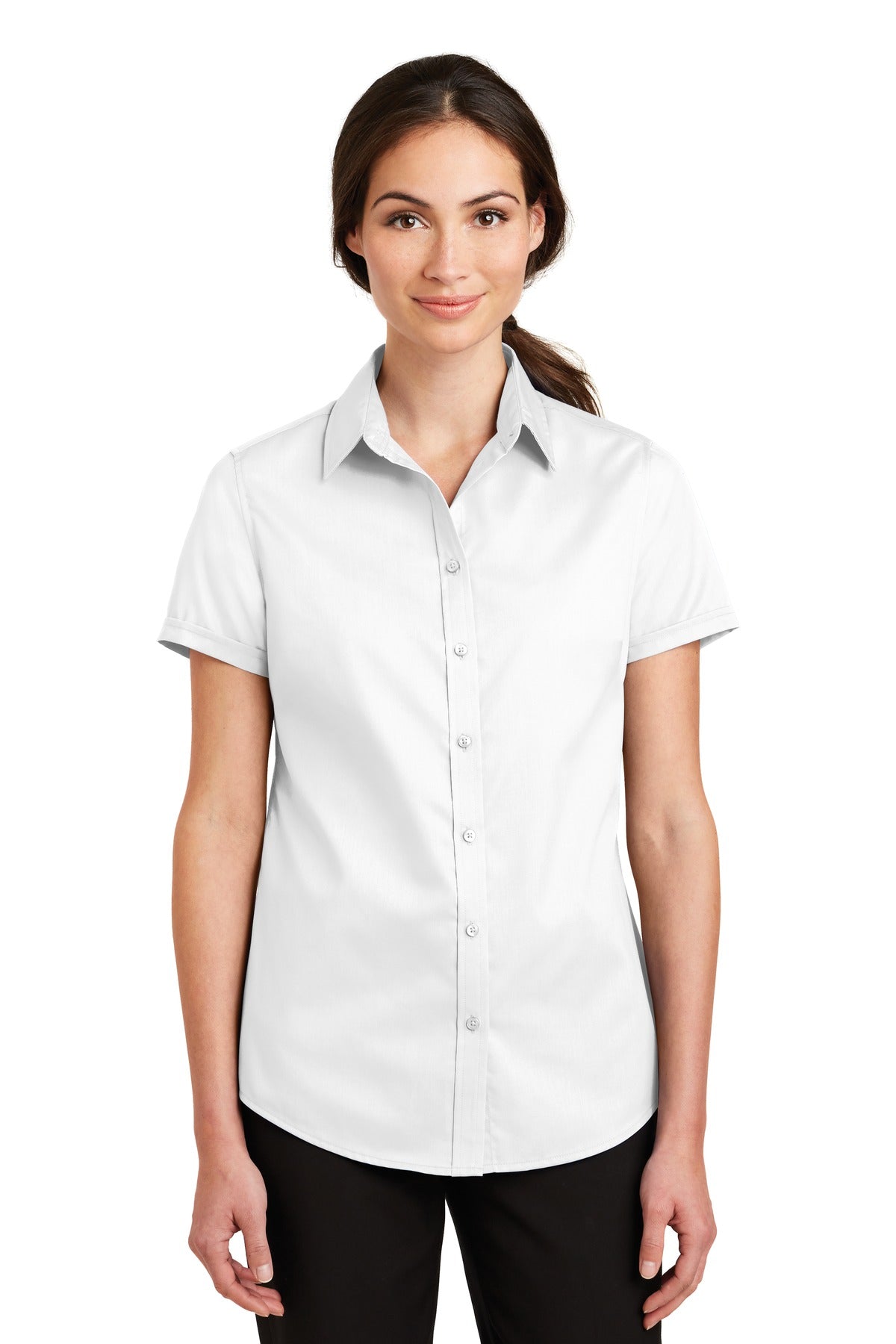 Port Authority® Women's Short Sleeve SuperPro Twill Shirt. L664