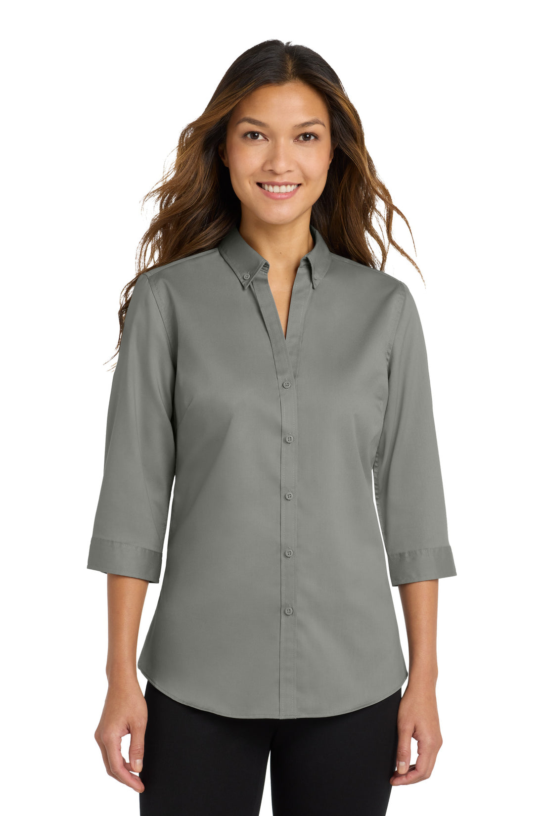 Port Authority® Women's 3/4-Sleeve SuperPro Twill Shirt. L665