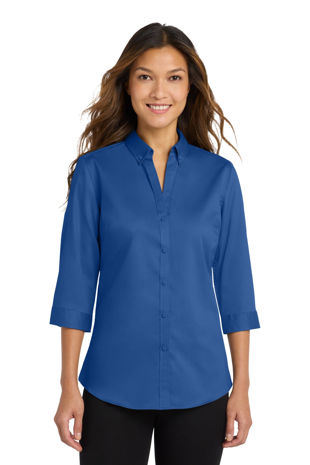 Port Authority® Women's 3/4-Sleeve SuperPro Twill Shirt. L665