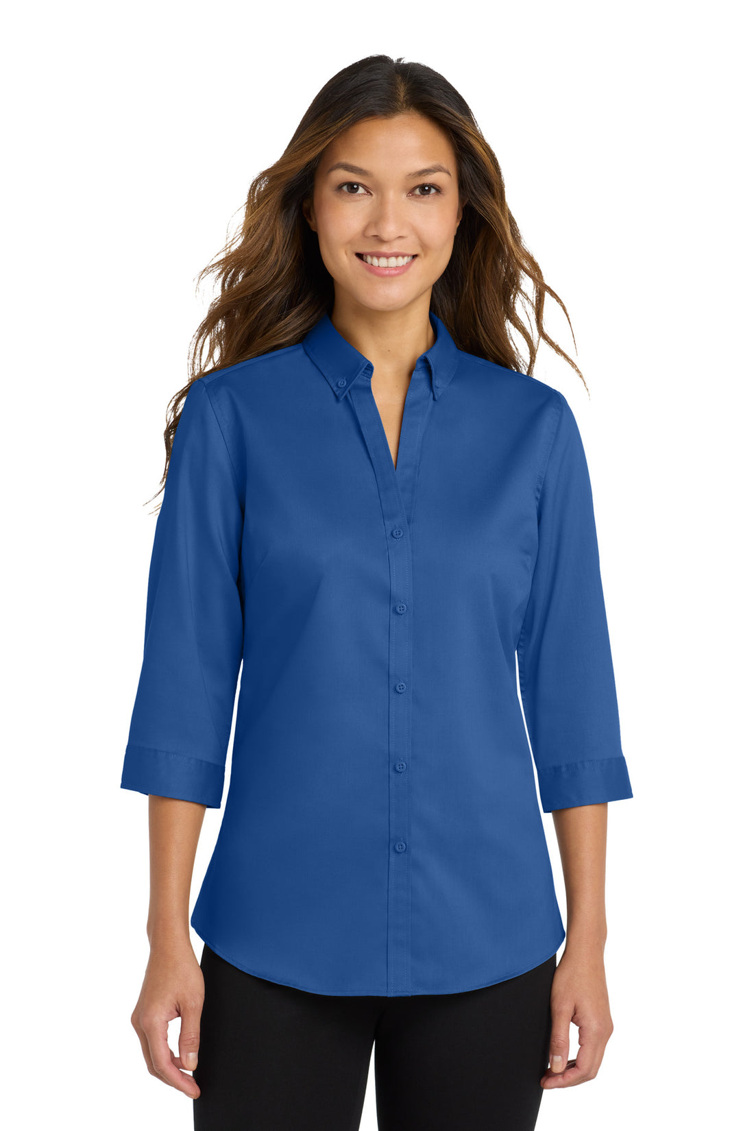 Port Authority® Women's 3/4-Sleeve SuperPro Twill Shirt. L665