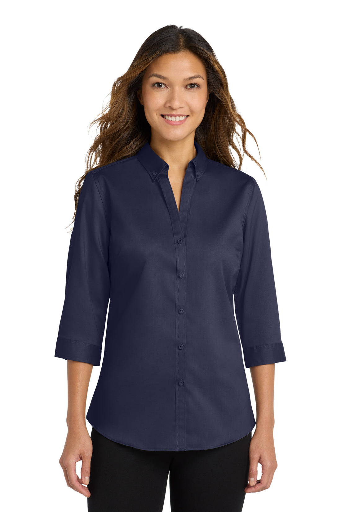 Port Authority® Women's 3/4-Sleeve SuperPro Twill Shirt. L665