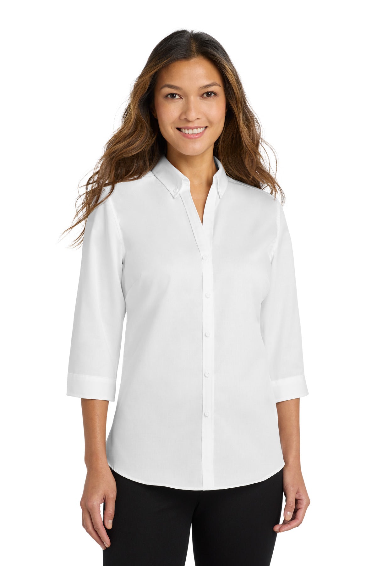 Port Authority® Women's 3/4-Sleeve SuperPro Twill Shirt. L665