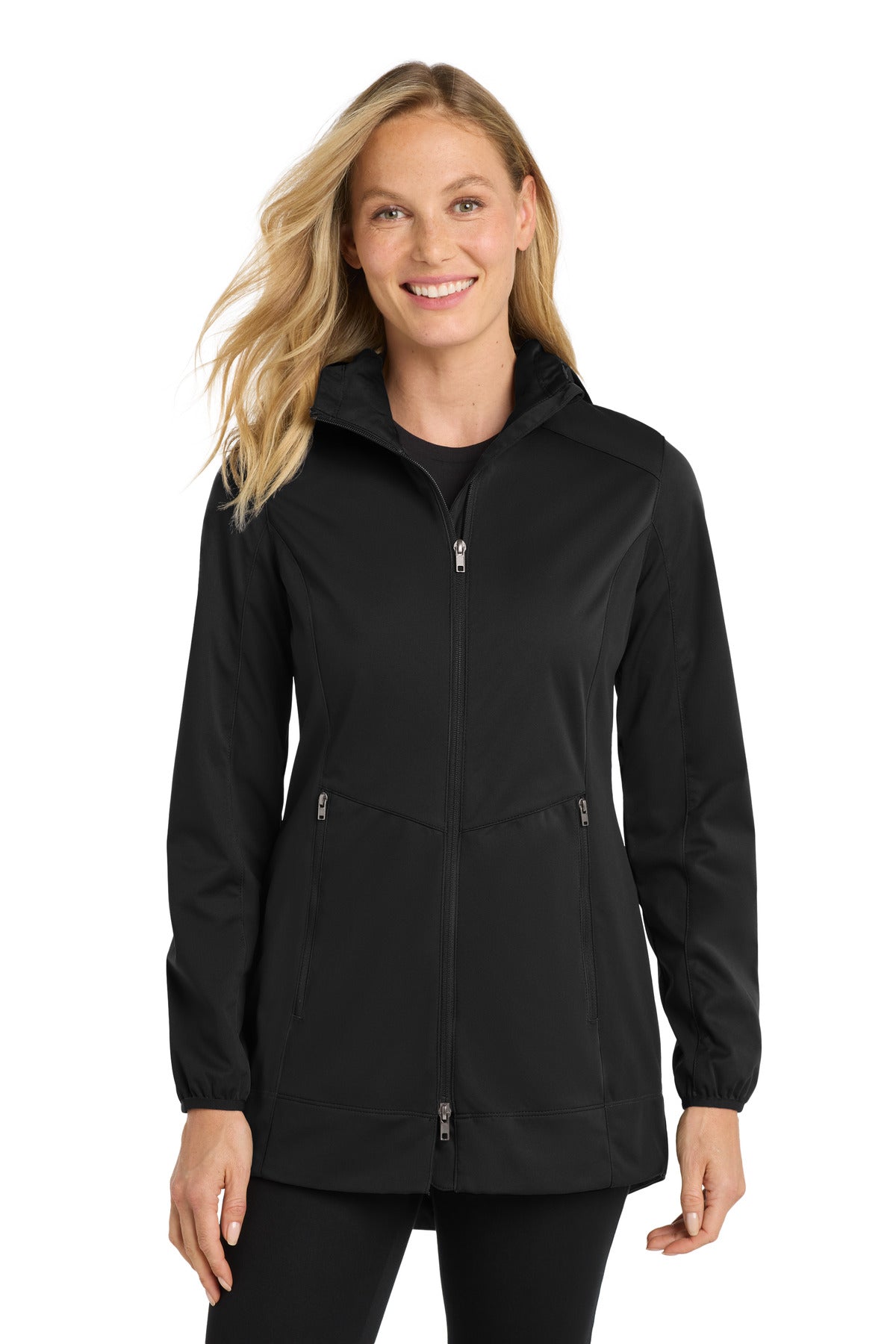 Port Authority® Women's Active Hooded Soft Shell Jacket. L719 - Deep Black - XS