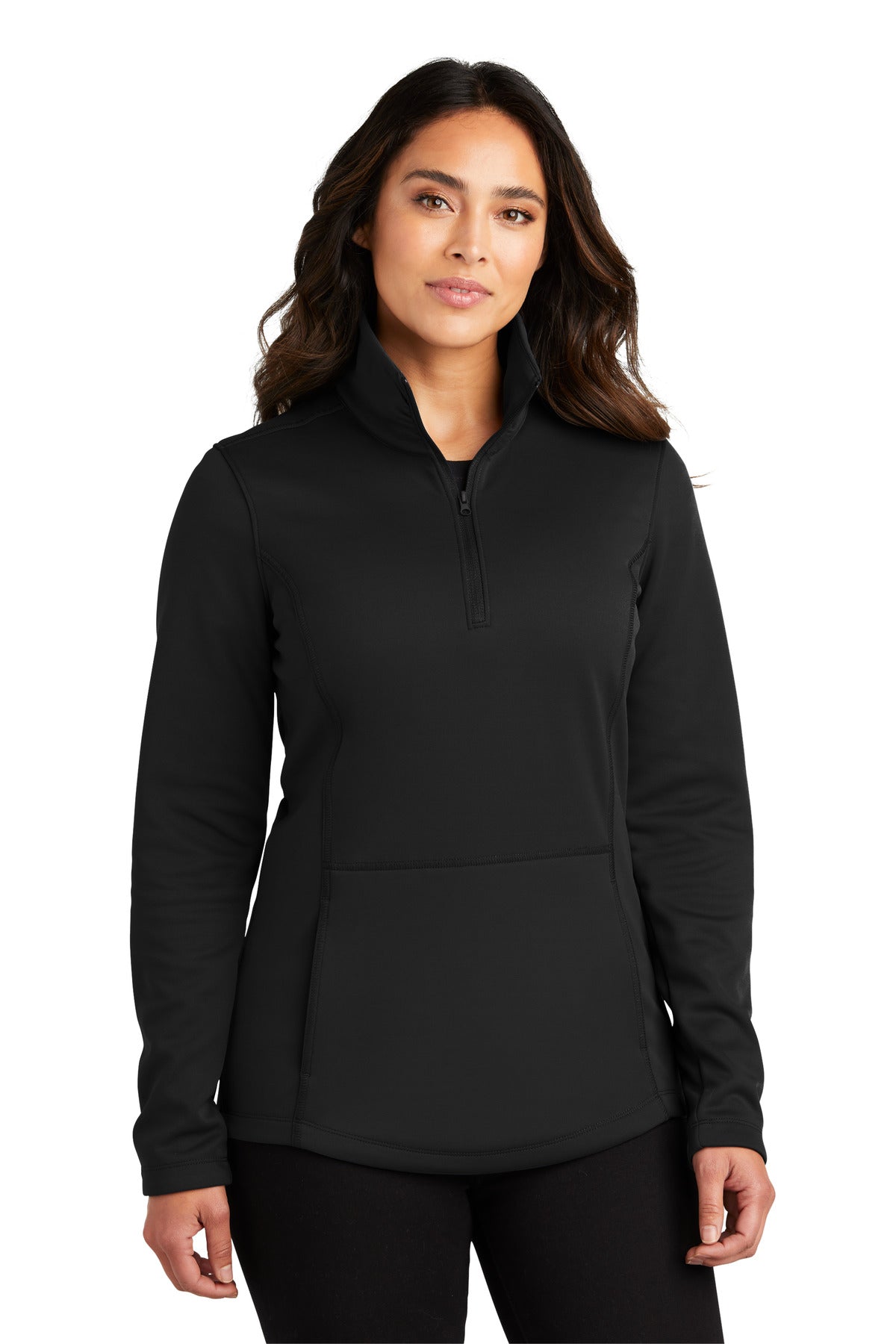Port Authority® Women's Smooth Fleece 1/4-Zip L804 - Deep Black - 3XL