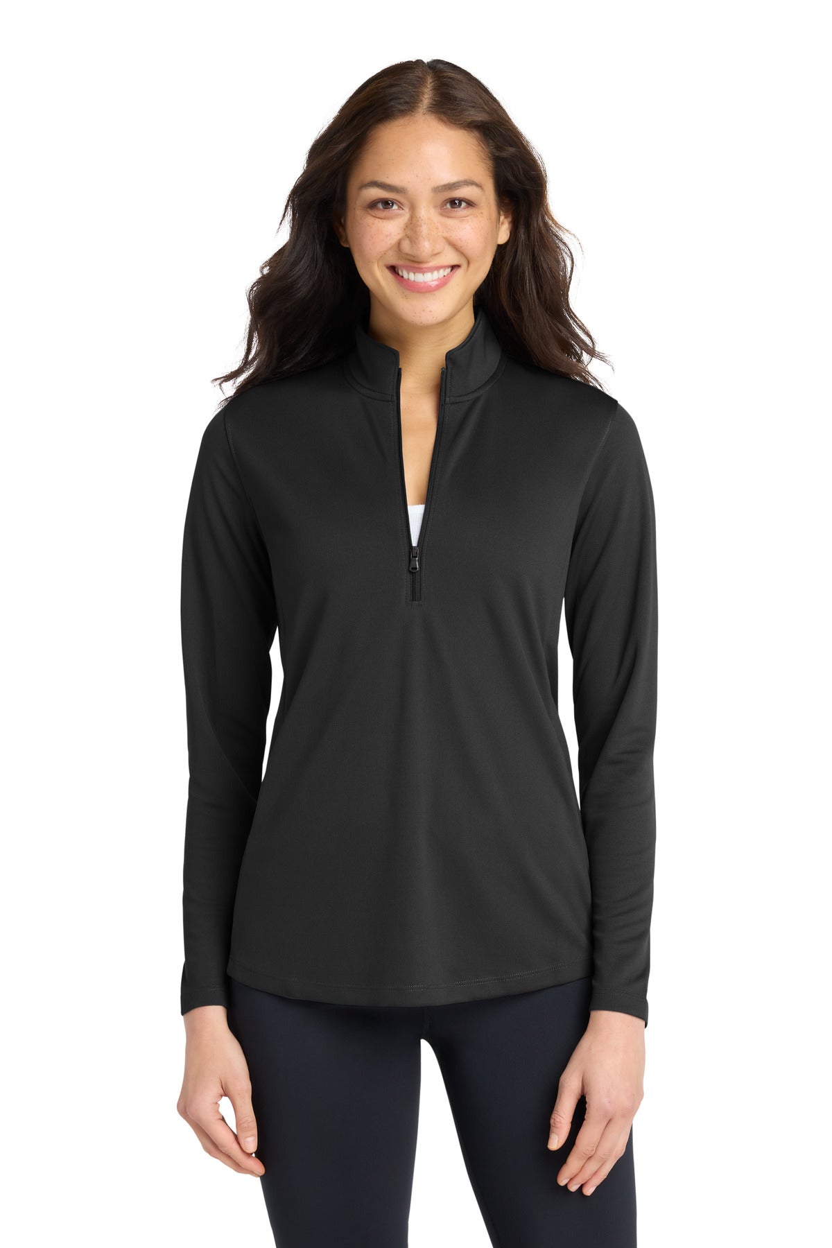 Port Authority® Women's Dry Zone® UV Micro-Mesh 1/4-Zip LK112 - Deep Black - 3XL