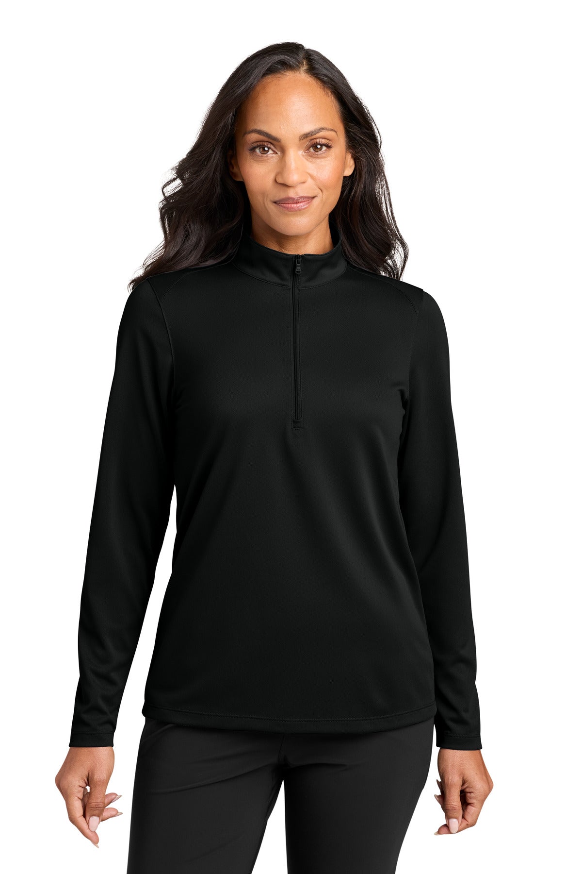 Port Authority® Women's Wearever Performance Pique 1/4-Zip LK241 - Deep Black - 3XL
