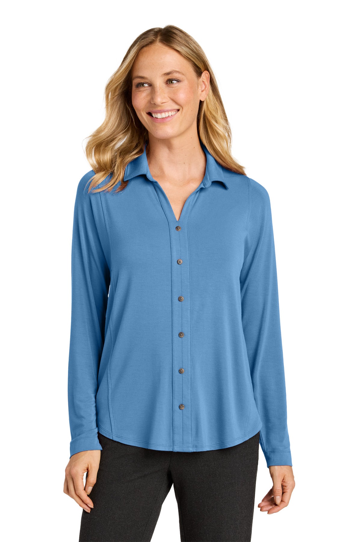 Port Authority® Women's Luxe Knit Button Tunic LK5602 - Carolina Blue - 3XL