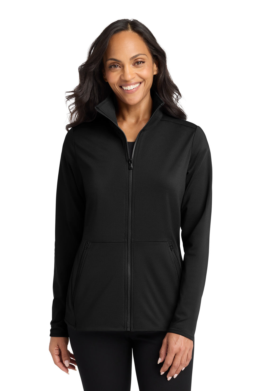 Port Authority® Women's Accord Stretch Fleece Full-Zip LK595 - Black - 3XL