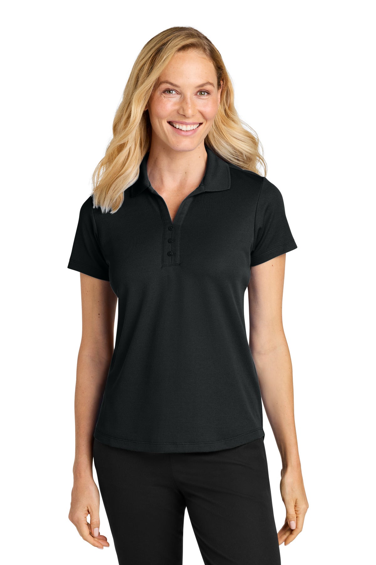 Port Authority® Women's Plaited Pique Polo LK620 - Deep Black - 3XL