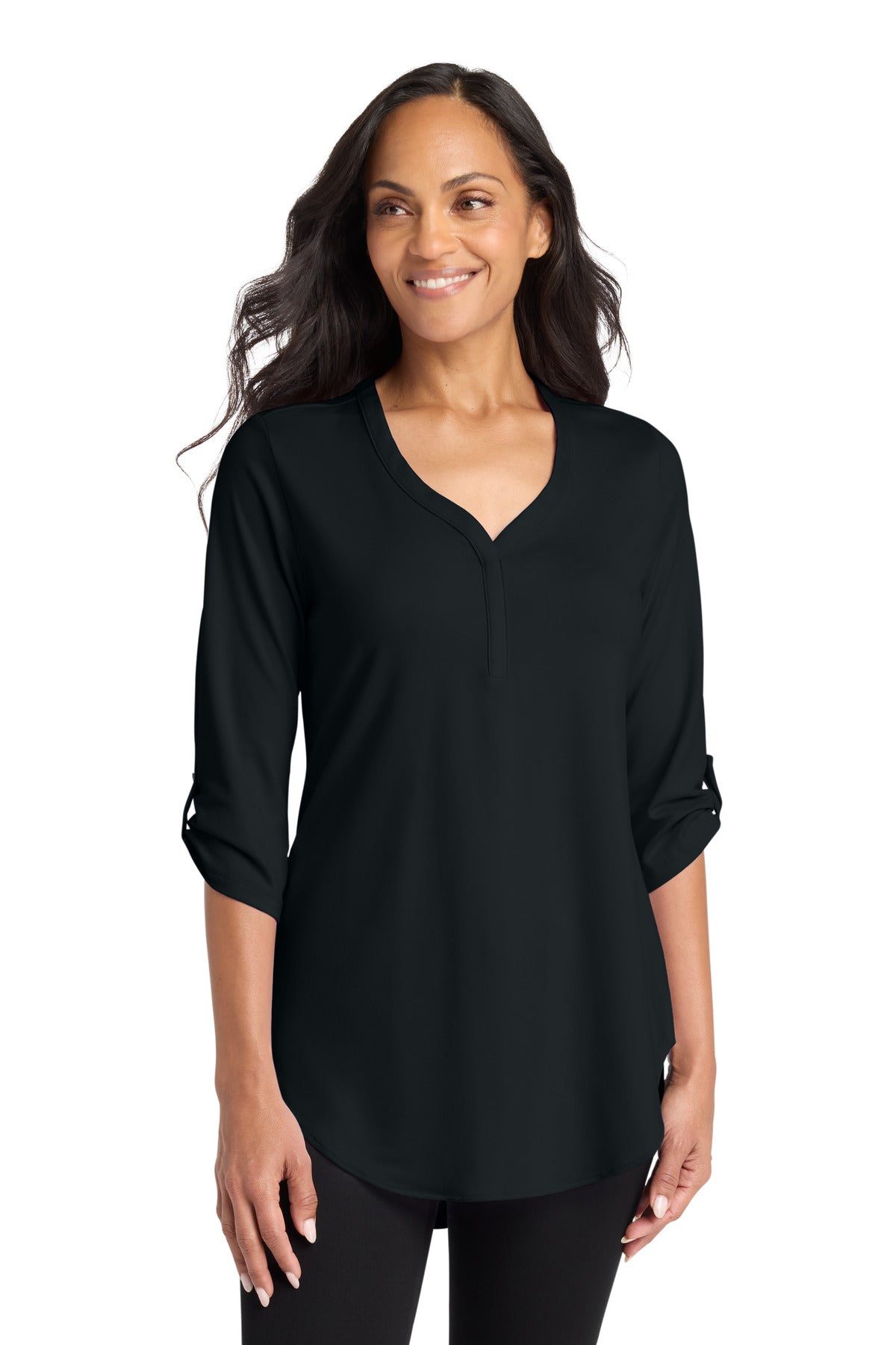 Port Authority® Women's City Stretch 3/4-Sleeve Tunic LK6840 - Black - 3XL