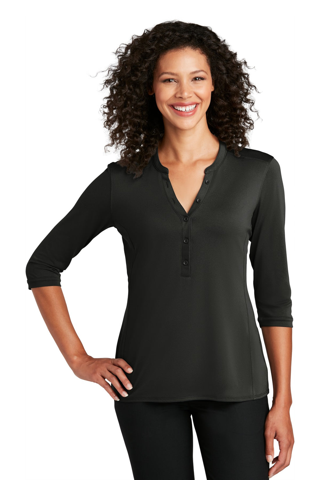 Port Authority ®  Women's UV Choice Pique Henley LK750 - Black - XS