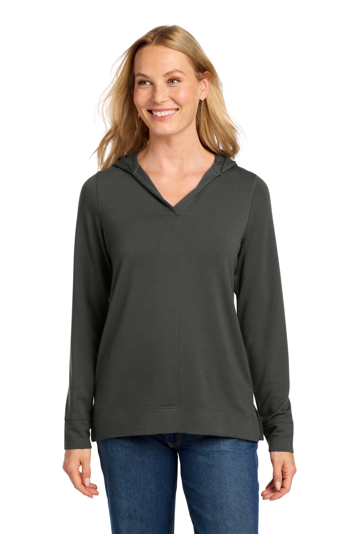 Port Authority® Women's Microterry Pullover Hoodie LK826 - Charcoal - 3XL