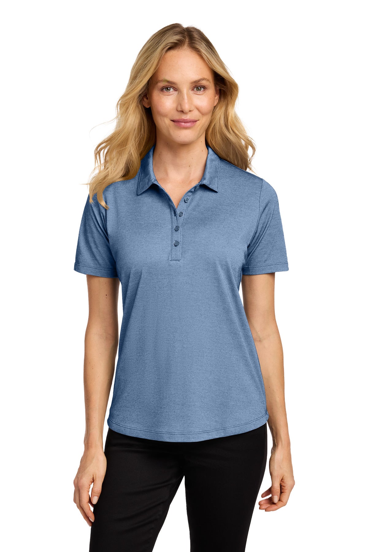 Port Authority® Women's Fine Pique Blend Polo LK830 - Aegean Blue Heather - 3XL