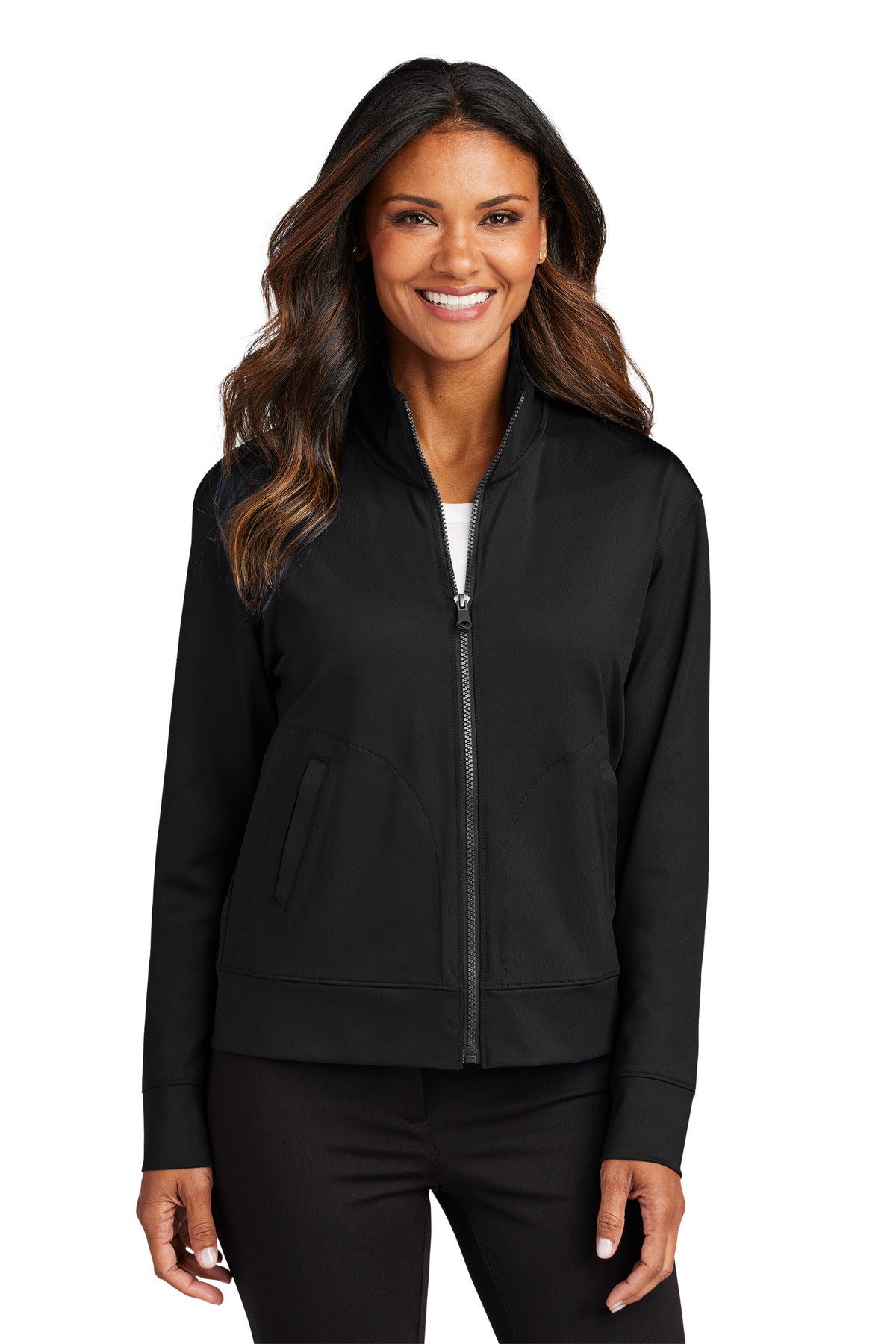 Port Authority® Women's C-FREE® Double Knit Full-Zip LK881 - Deep Black - 3XL