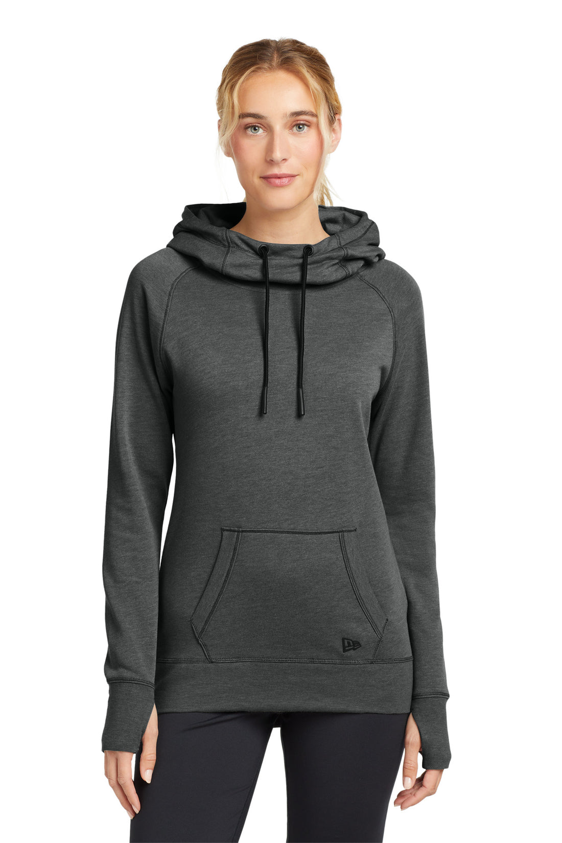 New Era ® Women's Tri-Blend Fleece Pullover Hoodie. LNEA510 - Black Heather - 2XL