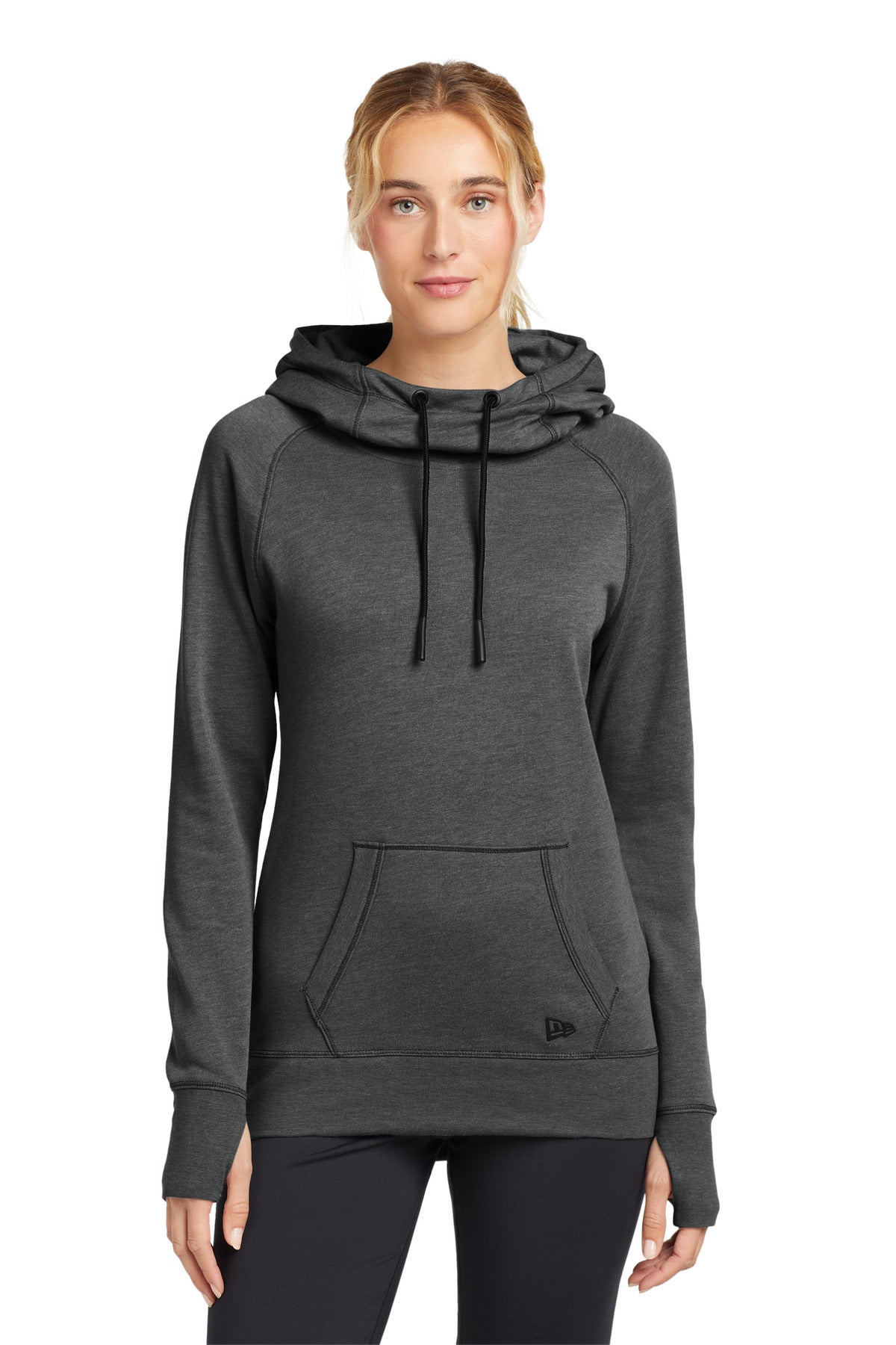 New Era ® Women's Tri-Blend Fleece Pullover Hoodie. LNEA510 - Black Heather - 2XL