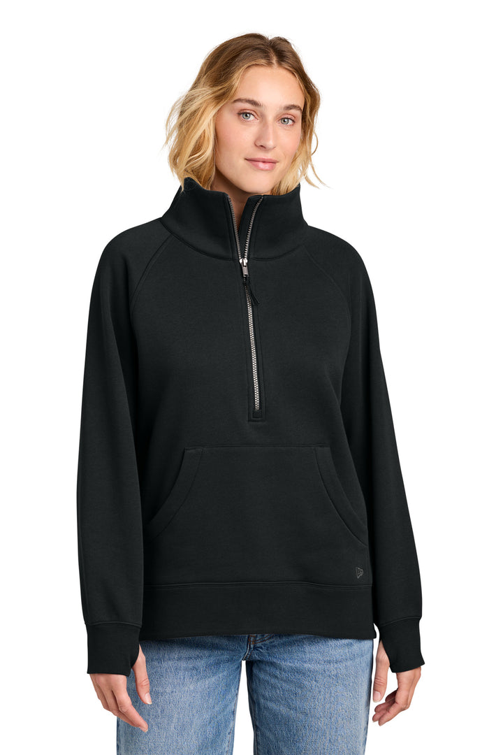 New Era® Women's Heritage Fleece 1/2-Zip LNEA528 - Black - 2XL