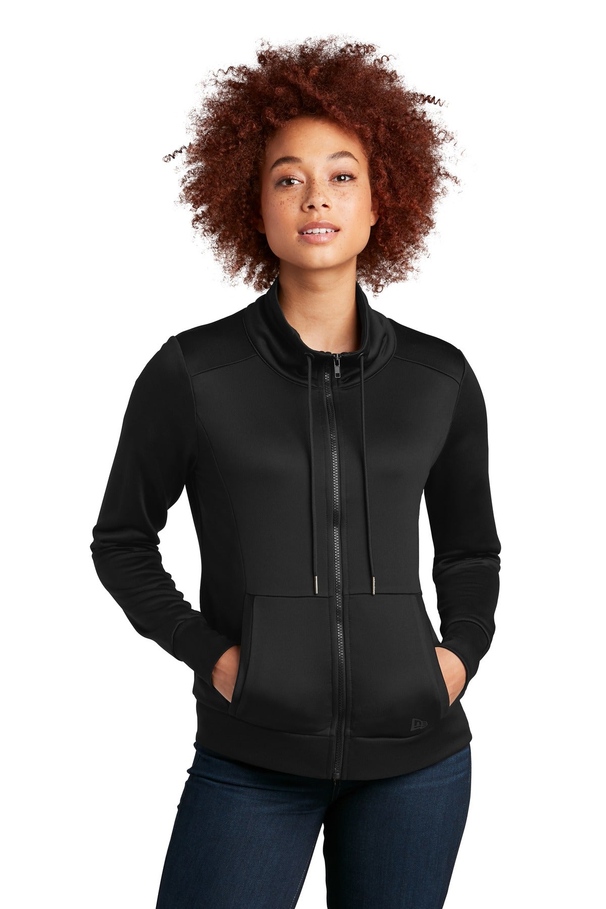 New Era® Women's Performance Terry Full-Zip Cowl LNEA530 - Black - 2XL