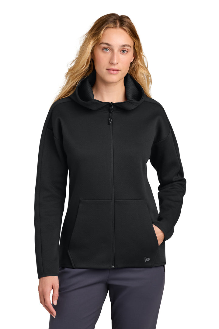 New Era® Women's Double Back Full-Zip Hoodie LNEA566 - Black - 2XL