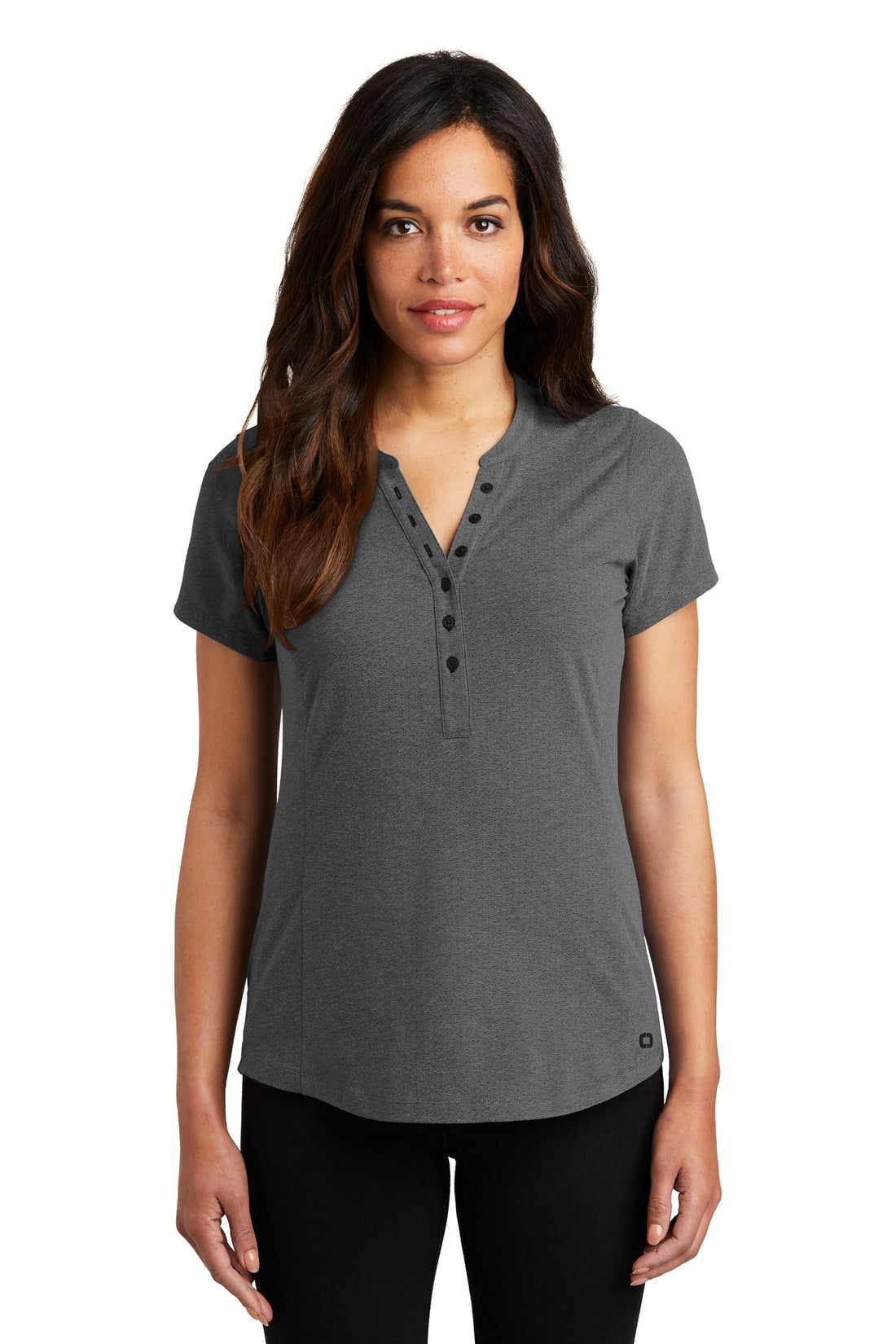 OGIO ®  Women's Tread Henley. LOG136 - Blacktop Heather - 2XL