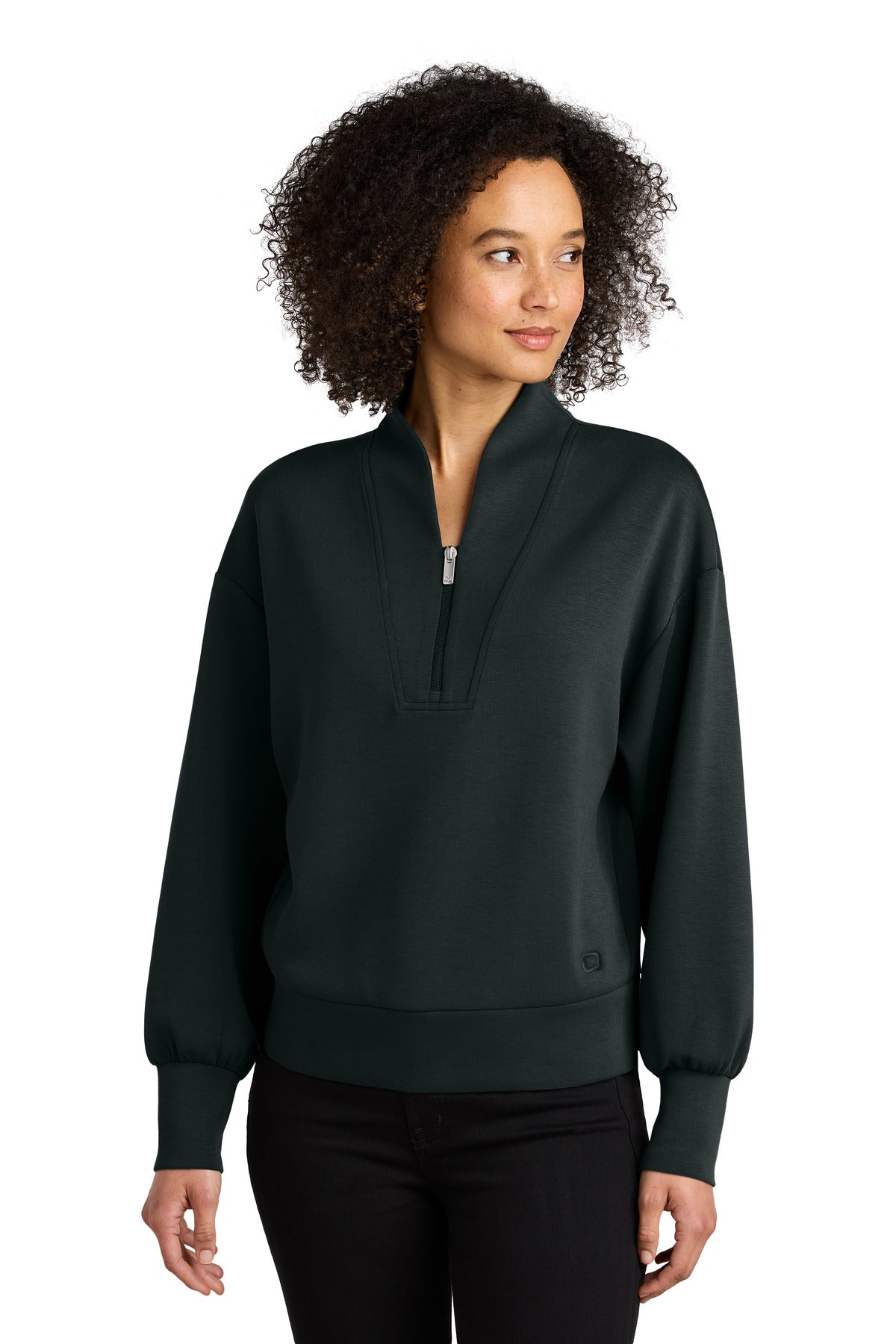 OGIO® Women's Transcend 1/4-Zip LOG861 - Blacktop - 2XL
