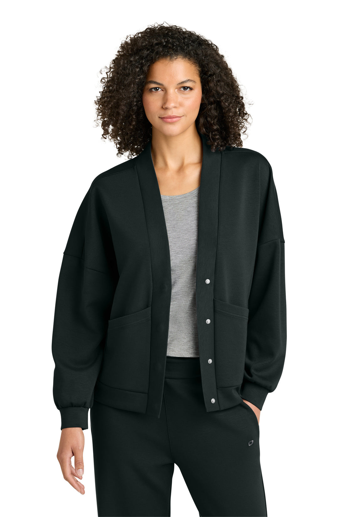 OGIO® Women's Transcend Cardigan LOG862 - Blacktop - 2XL