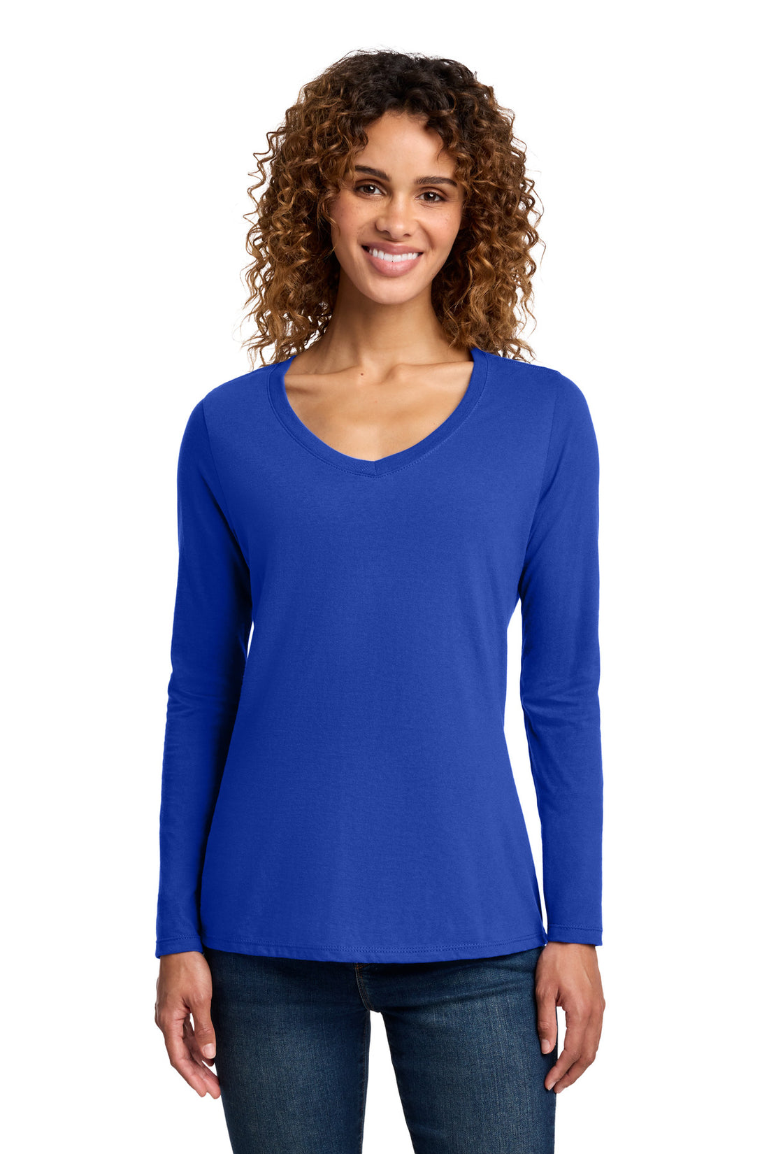 Port & Co® Women's Long Sleeve Fan Favorite V-Neck Tee. LPC450VLS