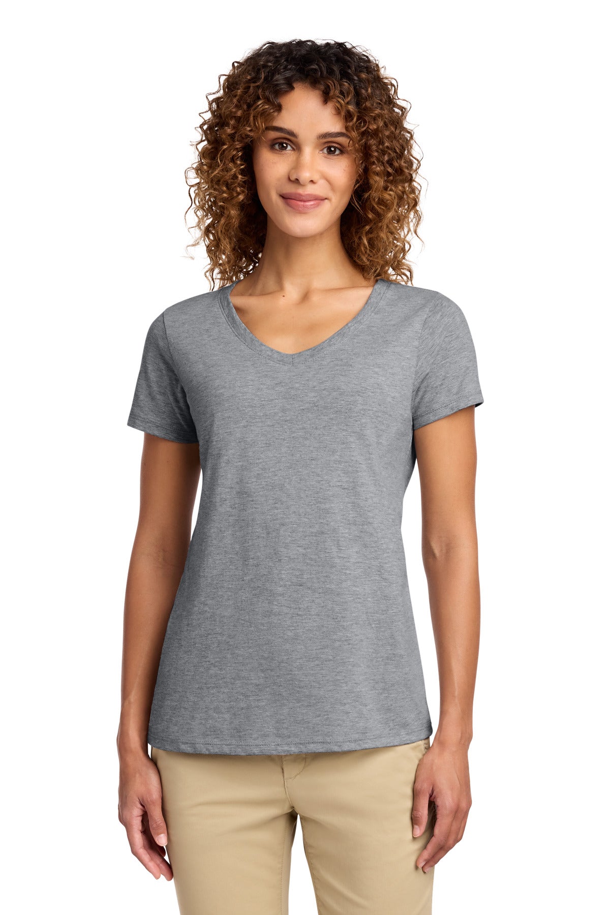 Port & Co® Women's Fan Favorite V-Neck Tee. LPC450V - Athletic Heather - XS