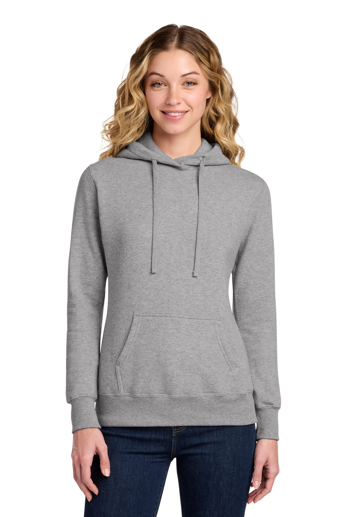 Port & Co® Women's Core Fleece Pullover Hooded Sweatshirt LPC78H - Athletic Heather - XS