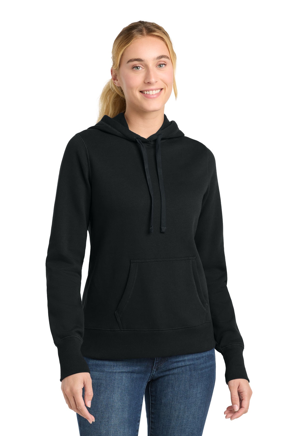 Sport-Tek® Women's Pullover Hooded Sweatshirt. LST254 - Black - XS