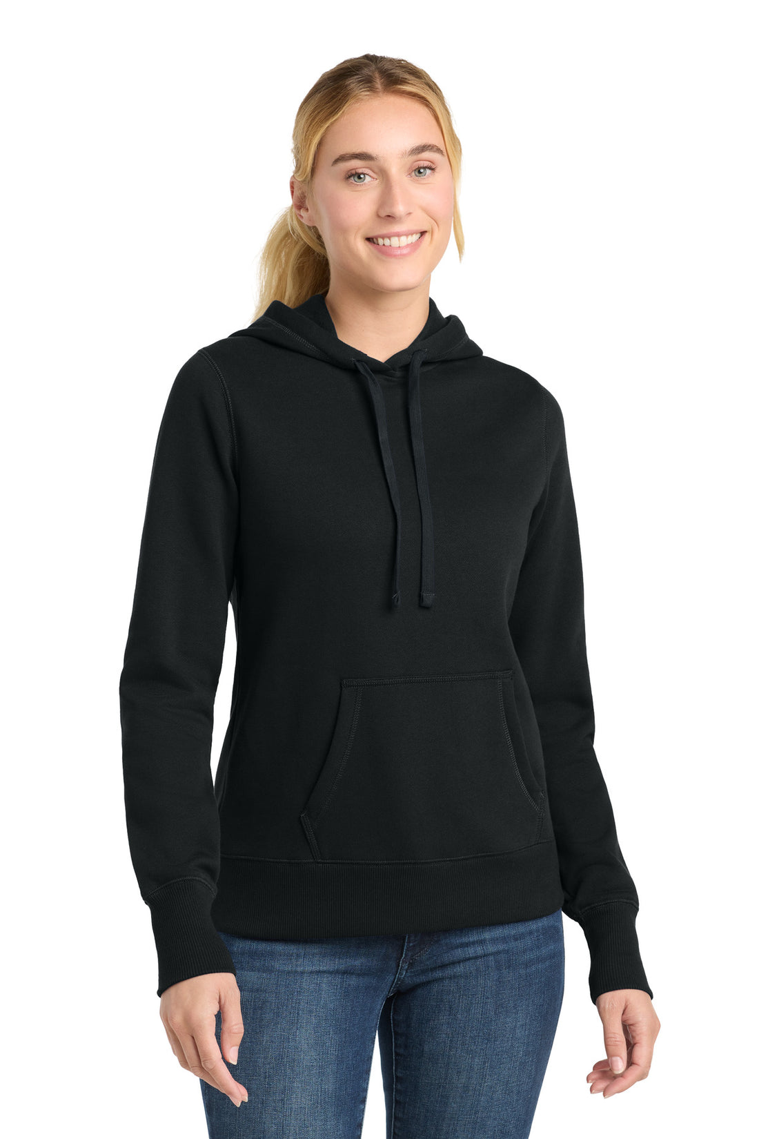Sport-Tek® Women's Pullover Hooded Sweatshirt. LST254 - Black - XS