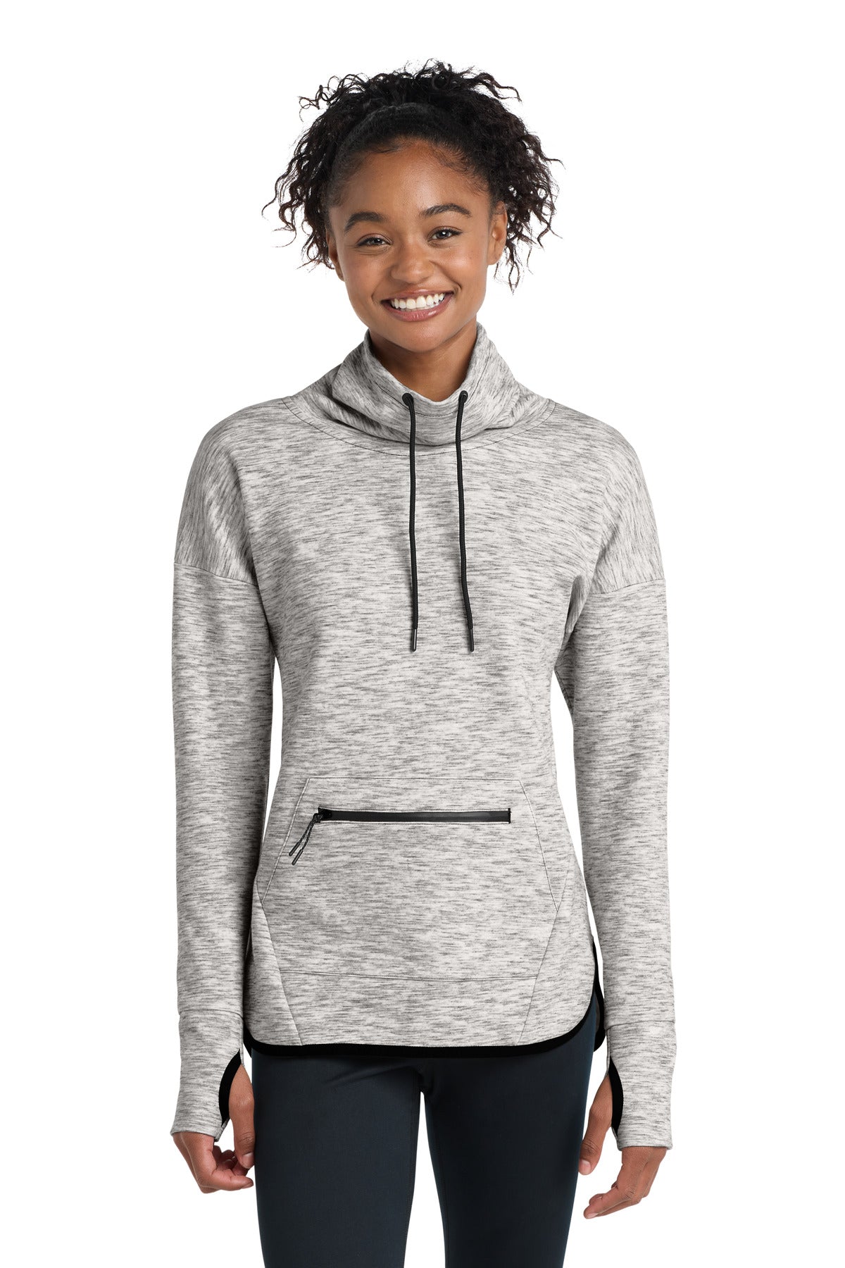 Sport-Tek® Women's Triumph Cowl Neck Pullover LST280 - Athletic Heather - XS