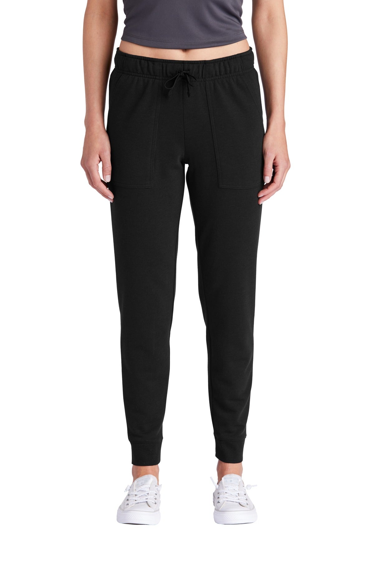 Sport-Tek ® Women's PosiCharge ® Tri-Blend Wicking Fleece Jogger LST299 - Black Triad Solid - XS