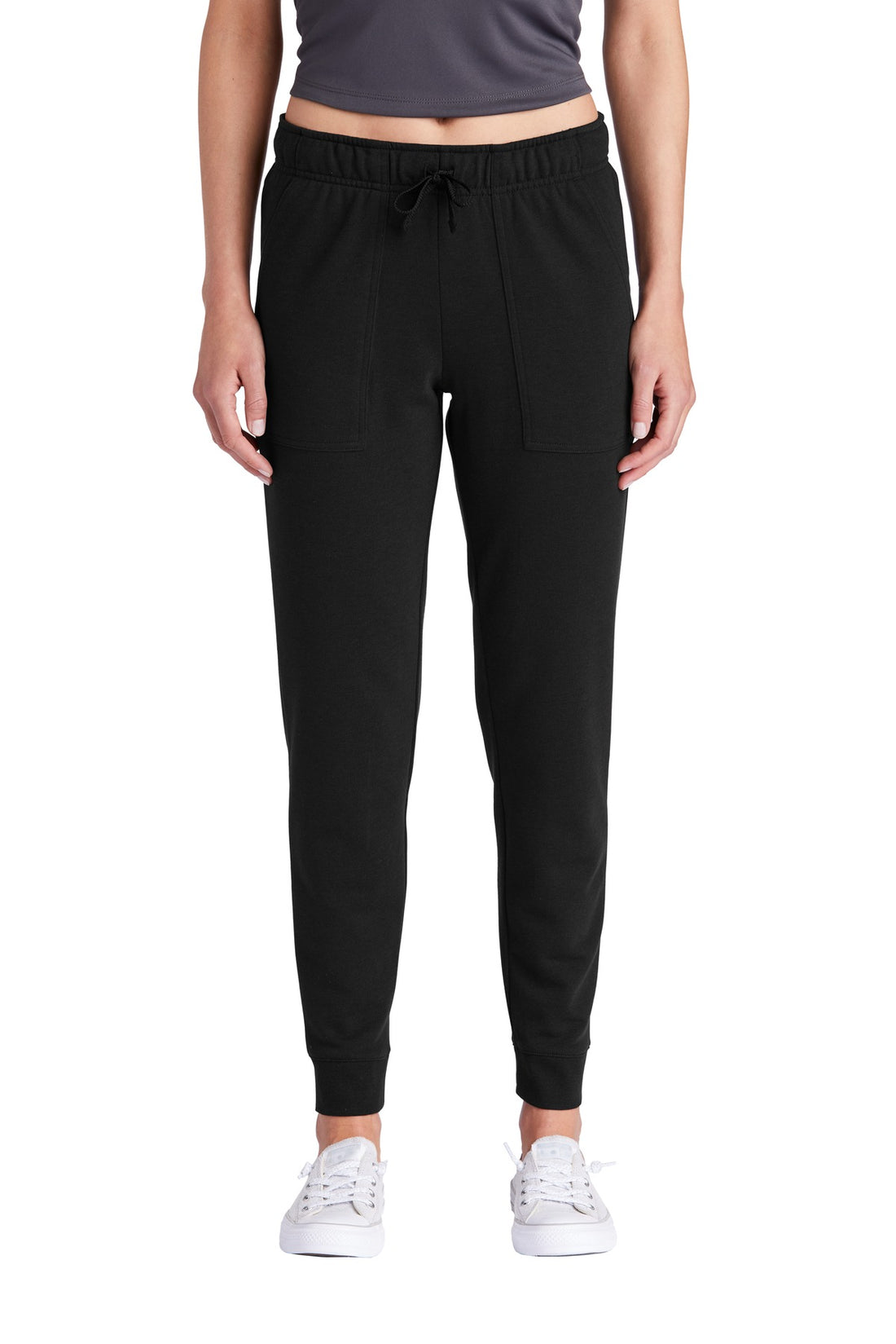 Sport-Tek ® Women's PosiCharge ® Tri-Blend Wicking Fleece Jogger LST299 - Black Triad Solid - XS