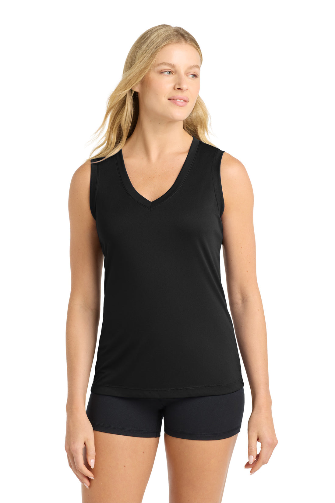 Sport-Tek® Women's Sleeveless PosiCharge® Competitor V-Neck Tee. LST352 - Black - XS