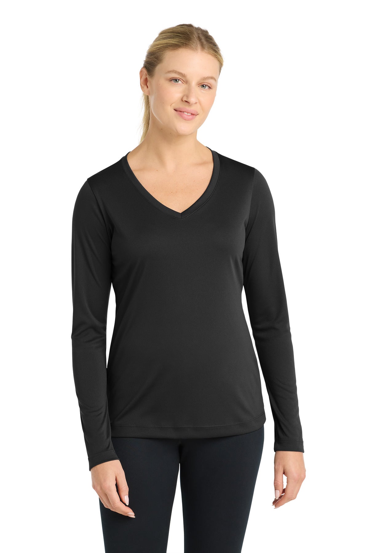 Sport-Tek® Women's Long Sleeve PosiCharge® Competitor V-Neck Tee. LST353LS