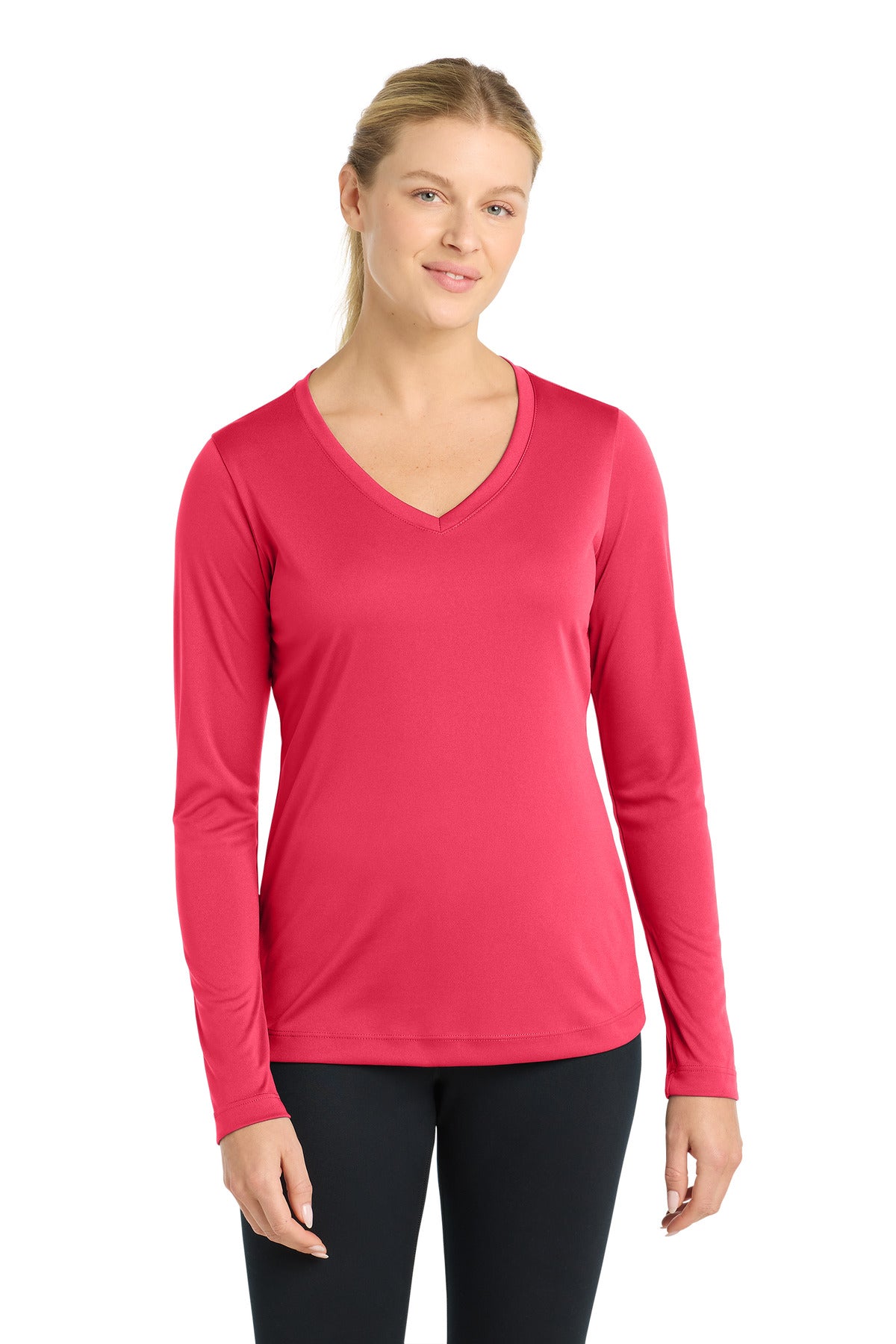 Sport-Tek® Women's Long Sleeve PosiCharge® Competitor V-Neck Tee. LST353LS
