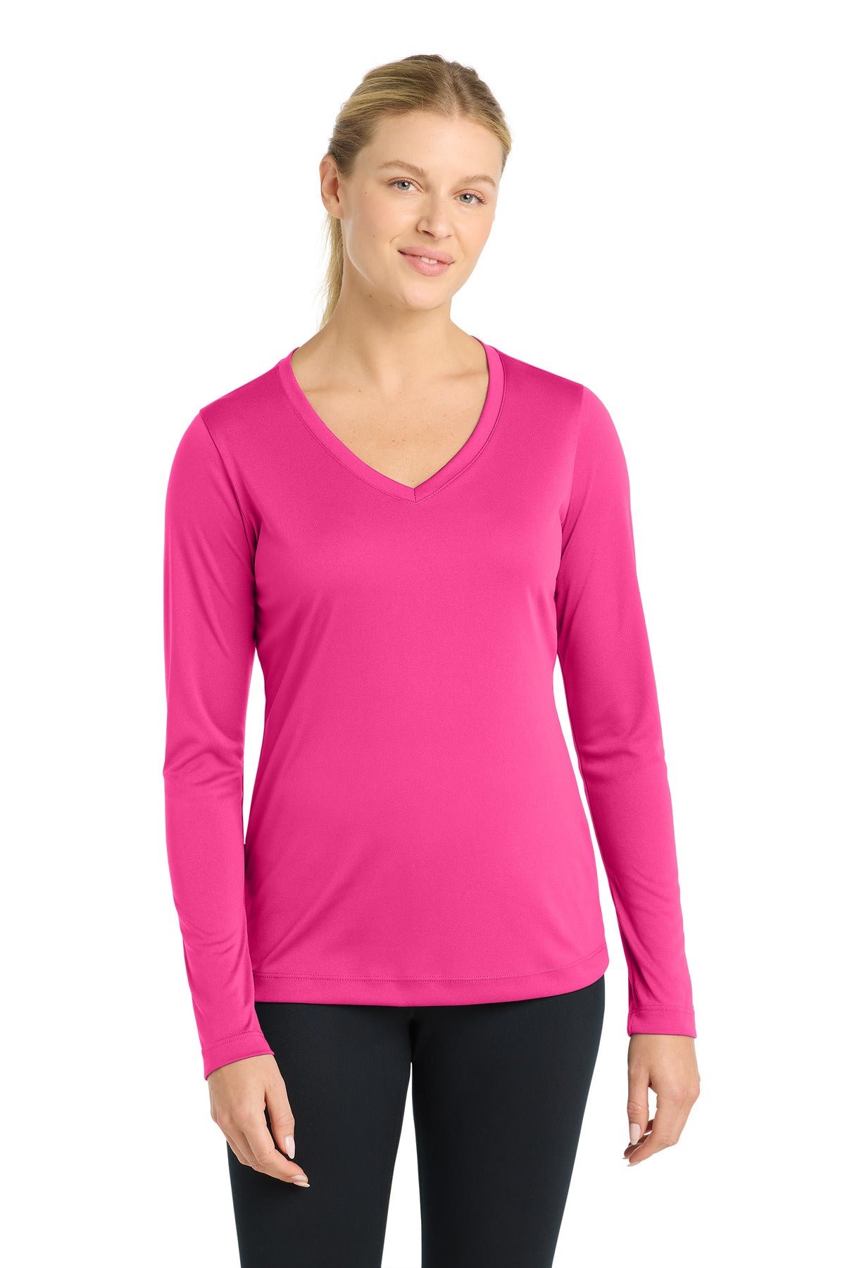 Sport-Tek® Women's Long Sleeve PosiCharge® Competitor V-Neck Tee. LST353LS