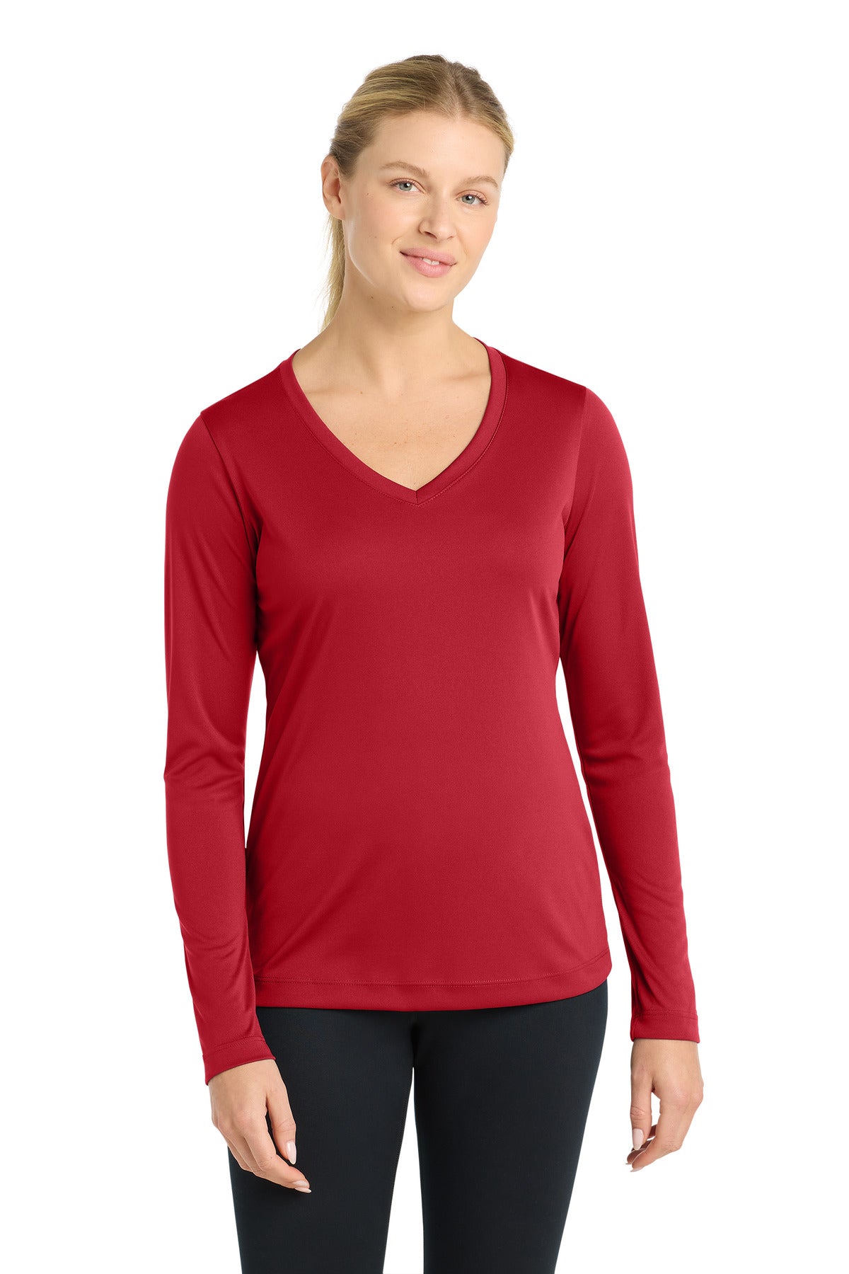 Sport-Tek® Women's Long Sleeve PosiCharge® Competitor V-Neck Tee. LST353LS