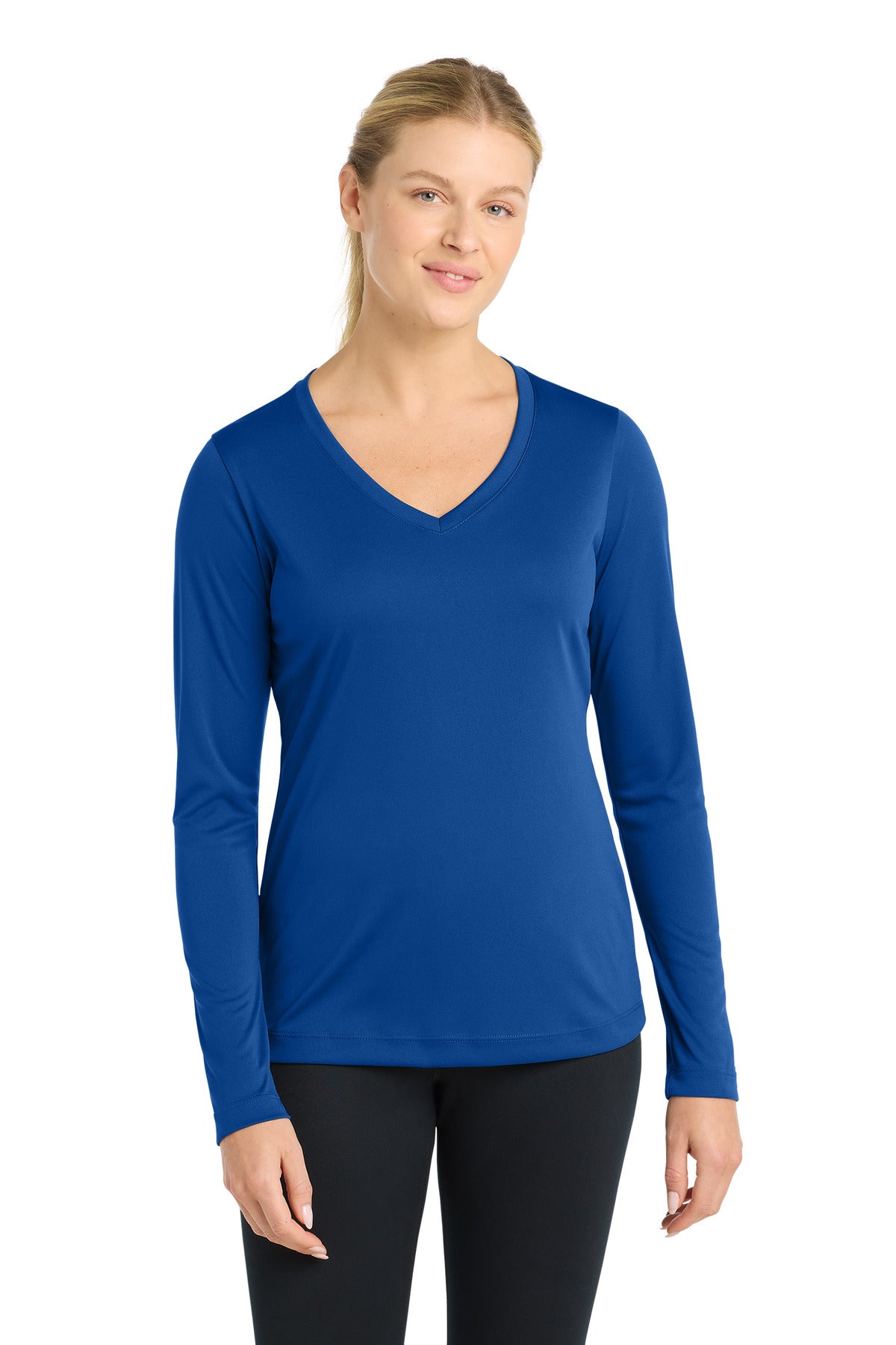 Sport-Tek® Women's Long Sleeve PosiCharge® Competitor V-Neck Tee. LST353LS