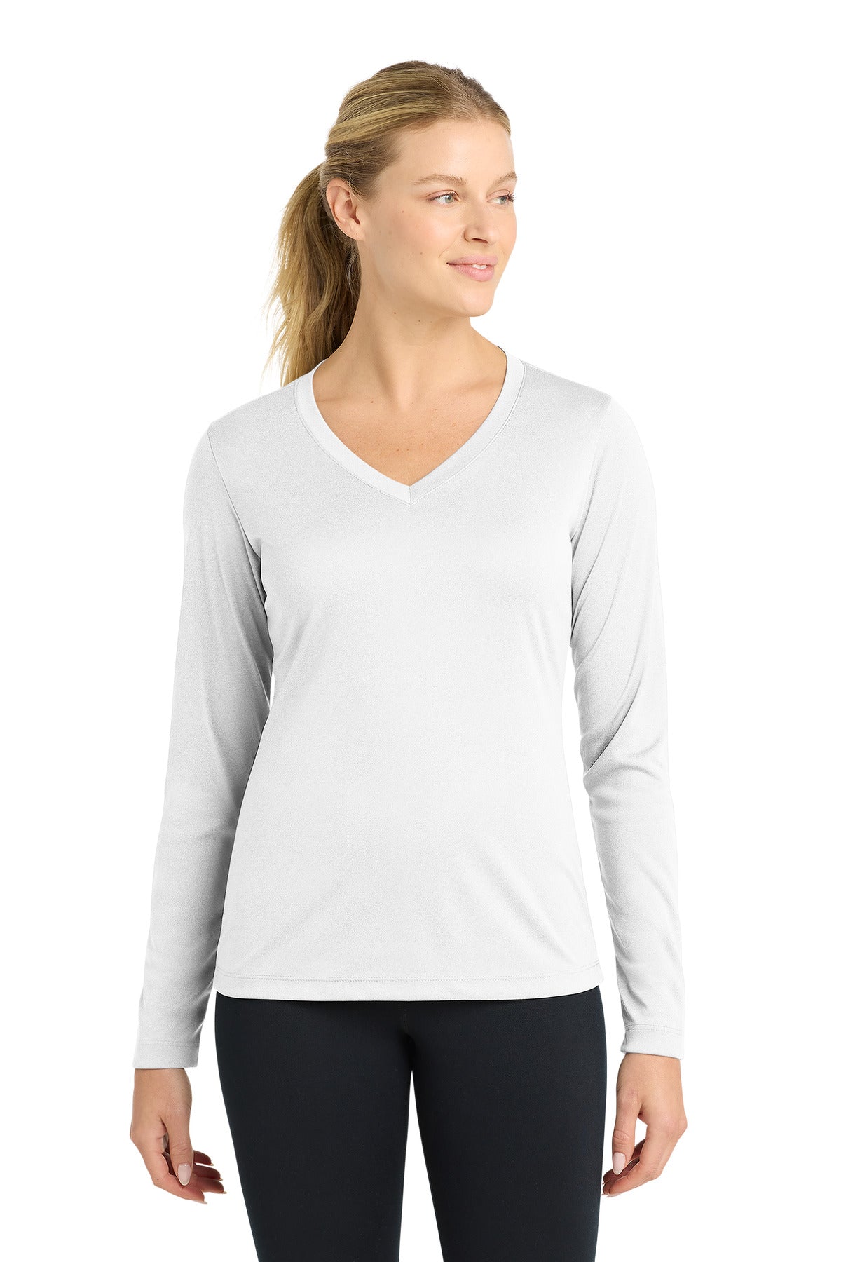Sport-Tek® Women's Long Sleeve PosiCharge® Competitor V-Neck Tee. LST353LS