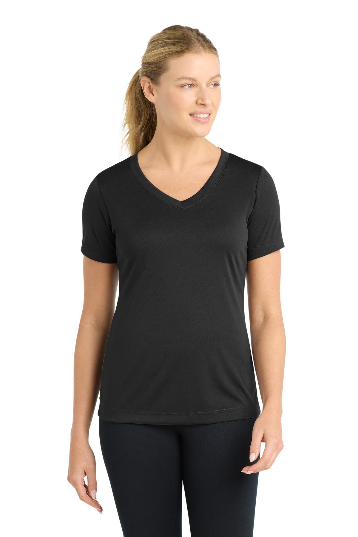 Sport-Tek® Women's PosiCharge® Competitor V-Neck Tee. LST353 - Black - XS
