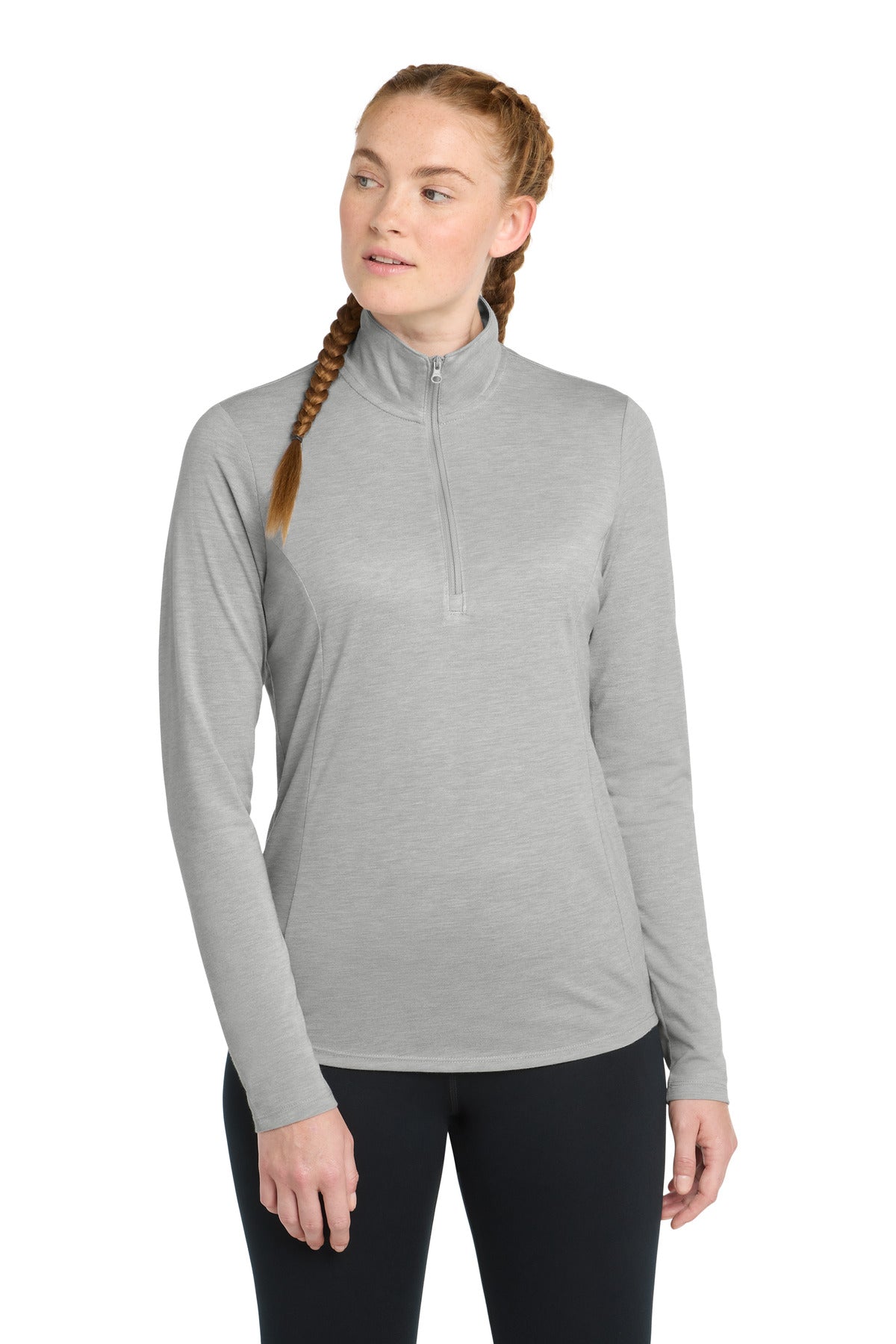 Sport-Tek ® Women's PosiCharge ® Tri-Blend Wicking 1/4-Zip Pullover. LST407